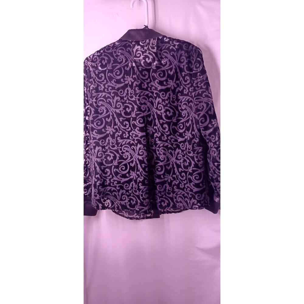 VTG Petite Perceptions Two Piece Burnout Velvet Jacket & Velvet Top 12 Petite - Picture 8 of 11